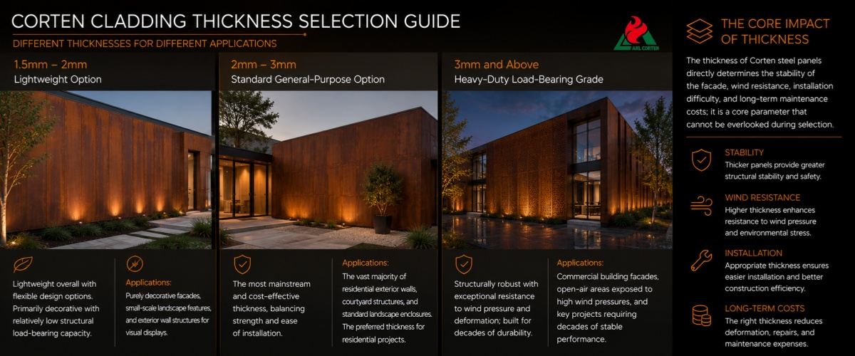 Corten Cladding Thickness Selection Guide (Different Thicknesses for Different Applications)